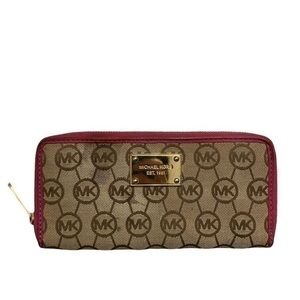Michael kors brown mk and pink clutch wallet